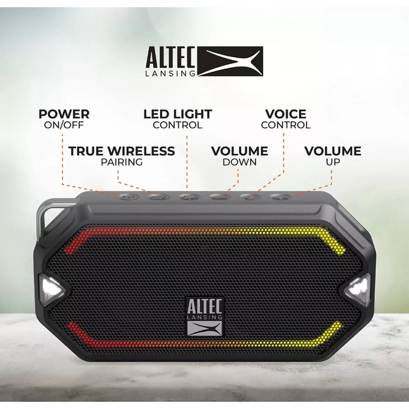Altec Lansing HydraMini Wireless Bluetooth Speaker, IP67 Waterproof USB C Rec... - Picture 4 of 10